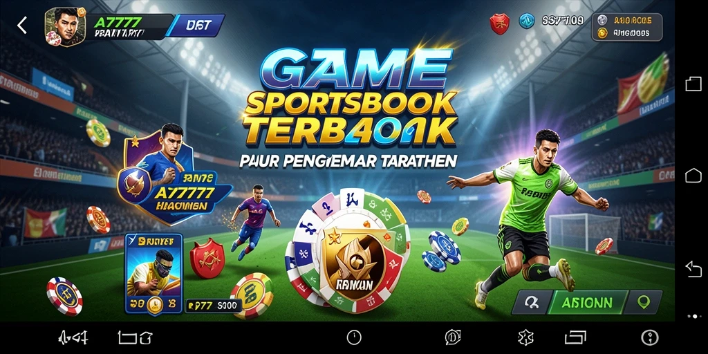 Screenshot utama A7777 menampilkan penggunanya melakukan taruhan pada pertandingan olahraga.