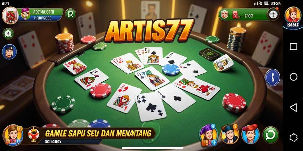 Tampilan gameplay seru di ARTIS777 saat bermain Gaple.