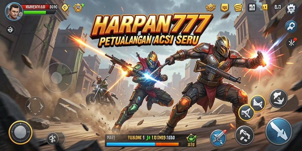 Tangkapan layar utama dari gameplay penuh aksi HARAPAN777.