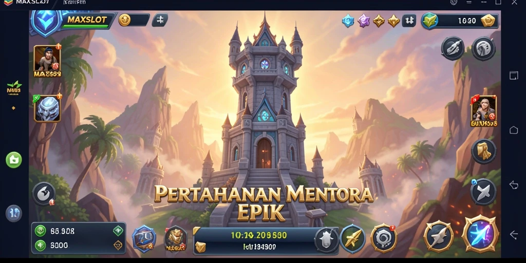 Tampilan gameplay MAXSLOT dalam aksi Tower Defense yang mendebarkan.