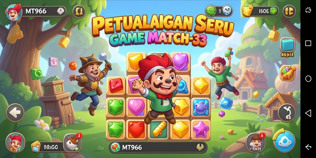 Screenshot gameplay MT966 menampilkan tantangan seru dalam puzzle Match-3.
